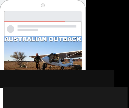 YouTube Discovery ad as it appeared in mobile in-feed, Australian Outback creative. Channel identity redacted per NDA.